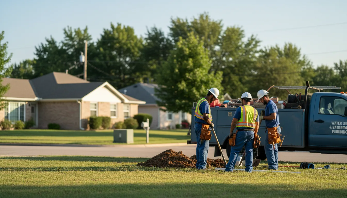 Residential water line and bathroom plumbing service in Hunt, TX